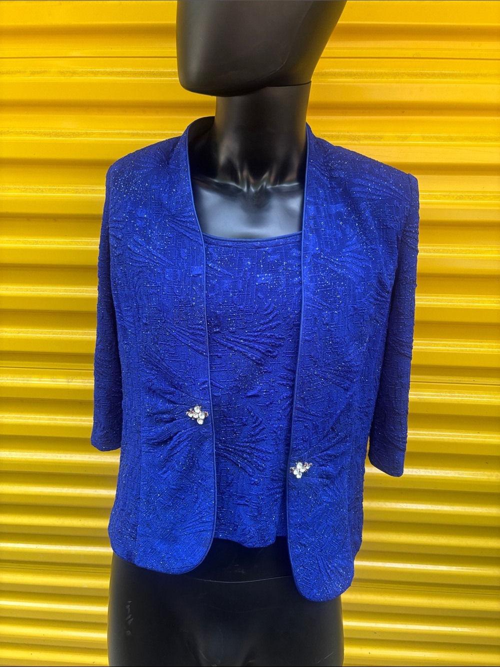 Embellished Royal Blue Women's Evening Jacket